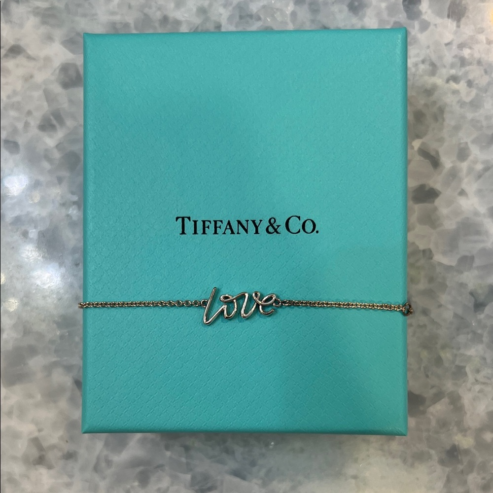 Tiffany & Co. Silver Paloma Picasso Graffiti Love Script Bracelet
